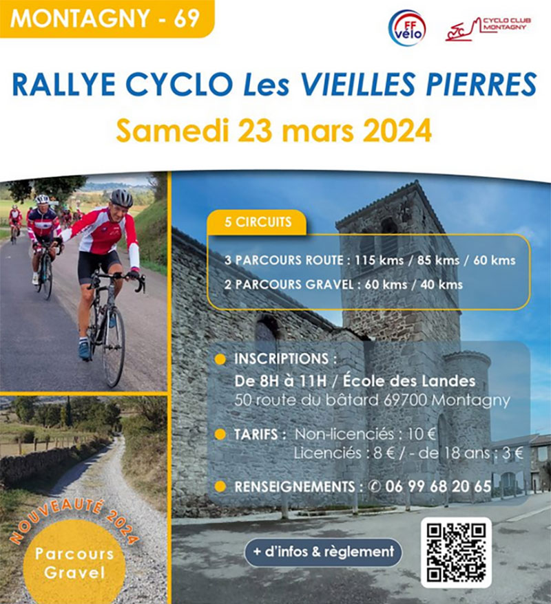 Rallye cyclo Les Vieilles Pierres 23 mars 2024