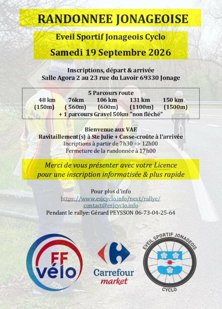 Randonnée Jonageoise sept 2026